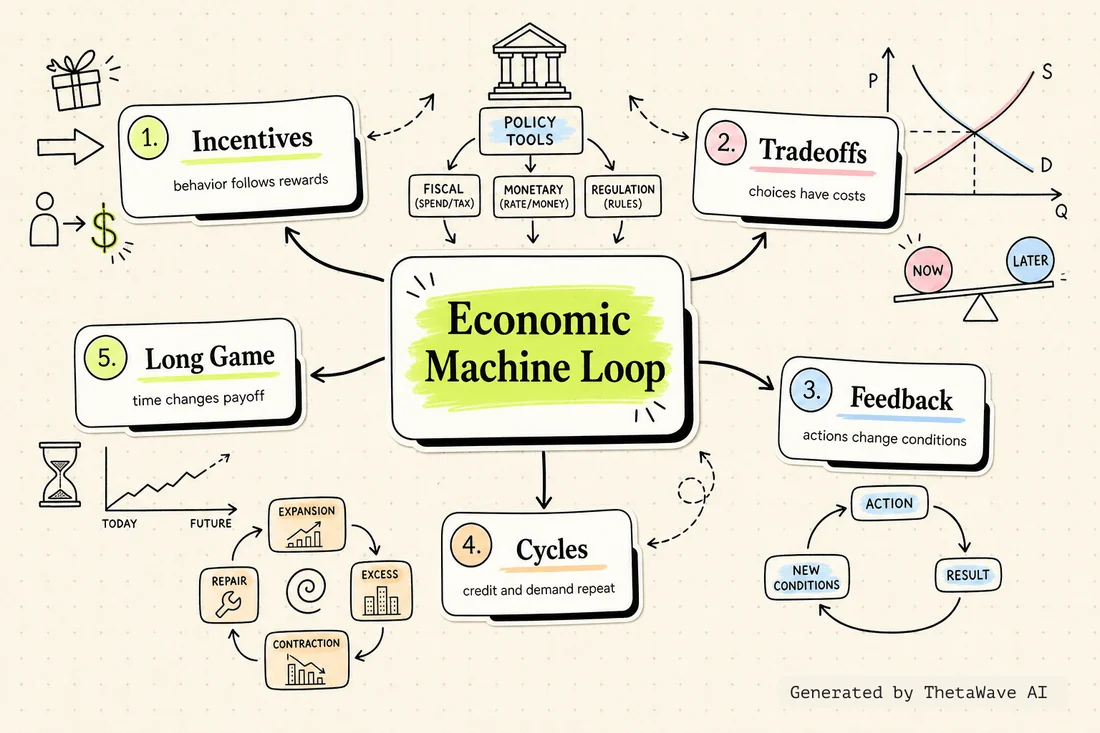 Mindmap zu How The Economic Machine Works by Ray Dalio