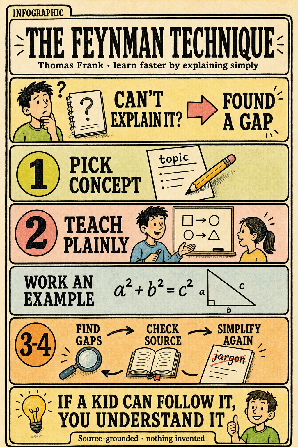 Infografía de How to Learn Faster with the Feynman Technique (Example Included)
