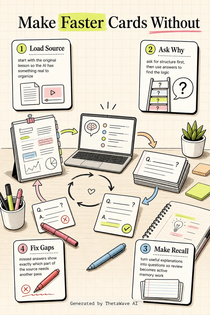 Infografica di How to Make Anki Flashcards 10x Faster with AI (for free!)