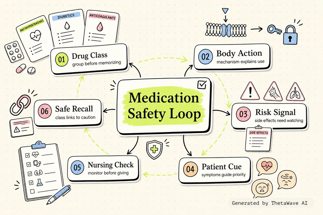 Carte mentale de How to Study for Pharmacology in Nursing School