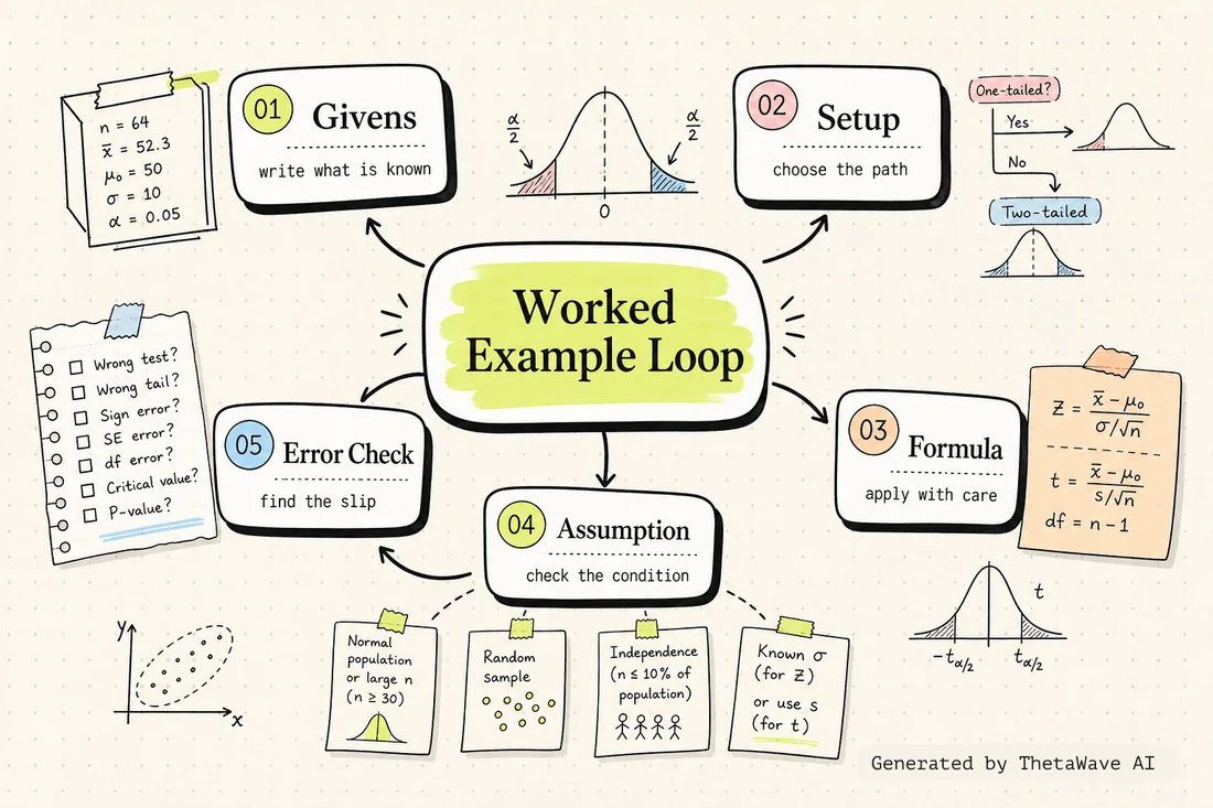 Mind map for Hypothesis Testing Problems - Z Test and T Statistics - One and Two Tailed Tests 2