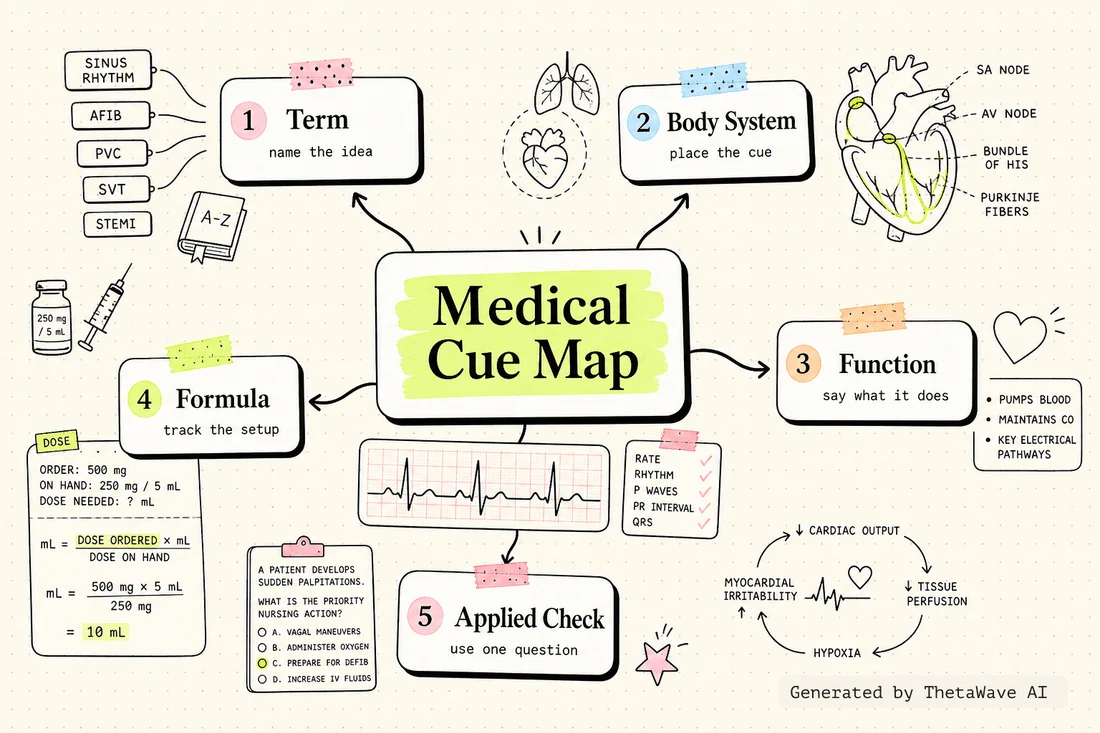 Mind map for Master the Top EKG Rhythms for the NCLEX | Practice Test with Answers