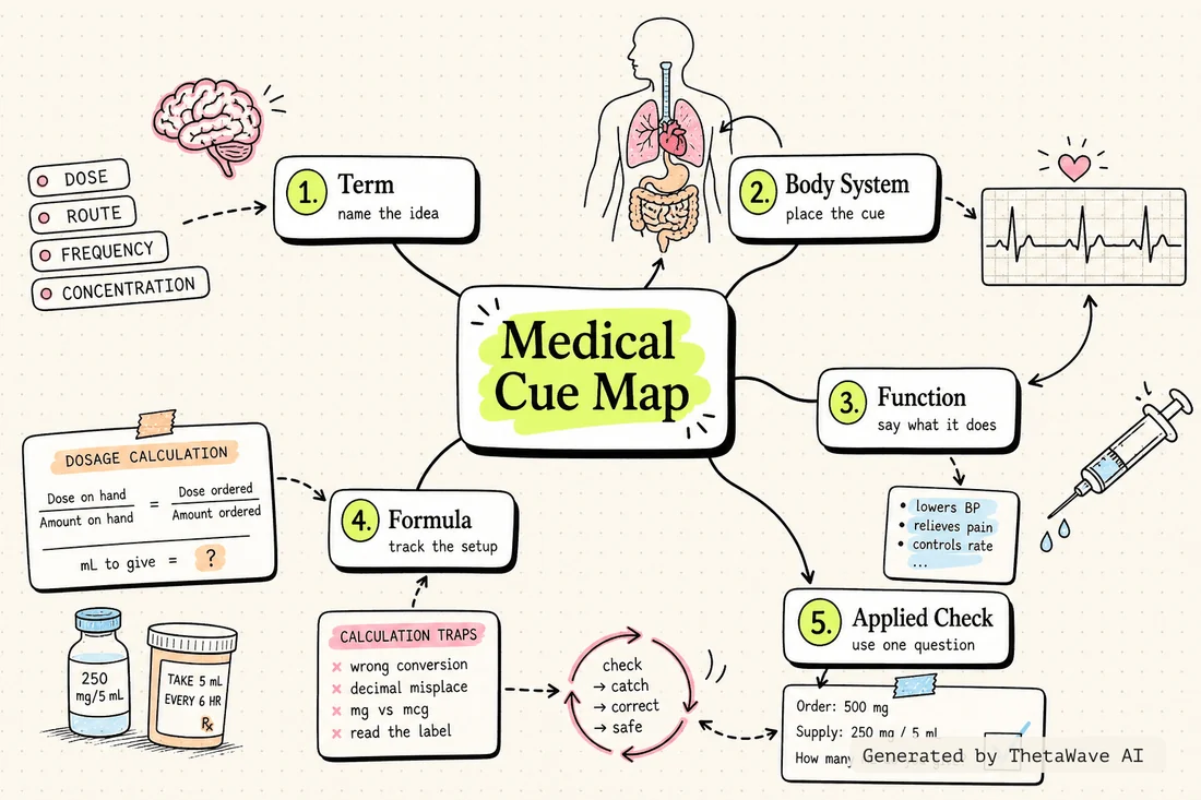 Mind map for Medication Dosage Calculation Practice Questions