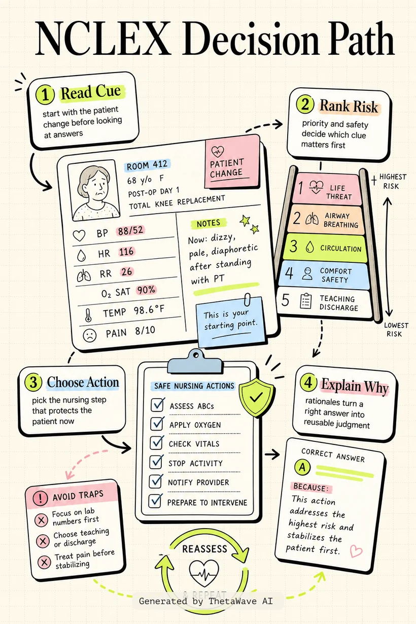 Infographic for NCLEX PREP: PRIORITIZATION STRATEGIES + QUESTIONS