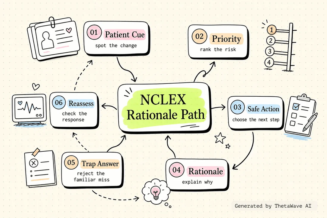 Mind map for NCLEX Questions and Answers with Rationales | Next Gen NCLEX Review