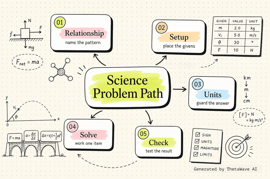 Mind map for Physics 1 Final Exam Review (Problems and Some Concepts)