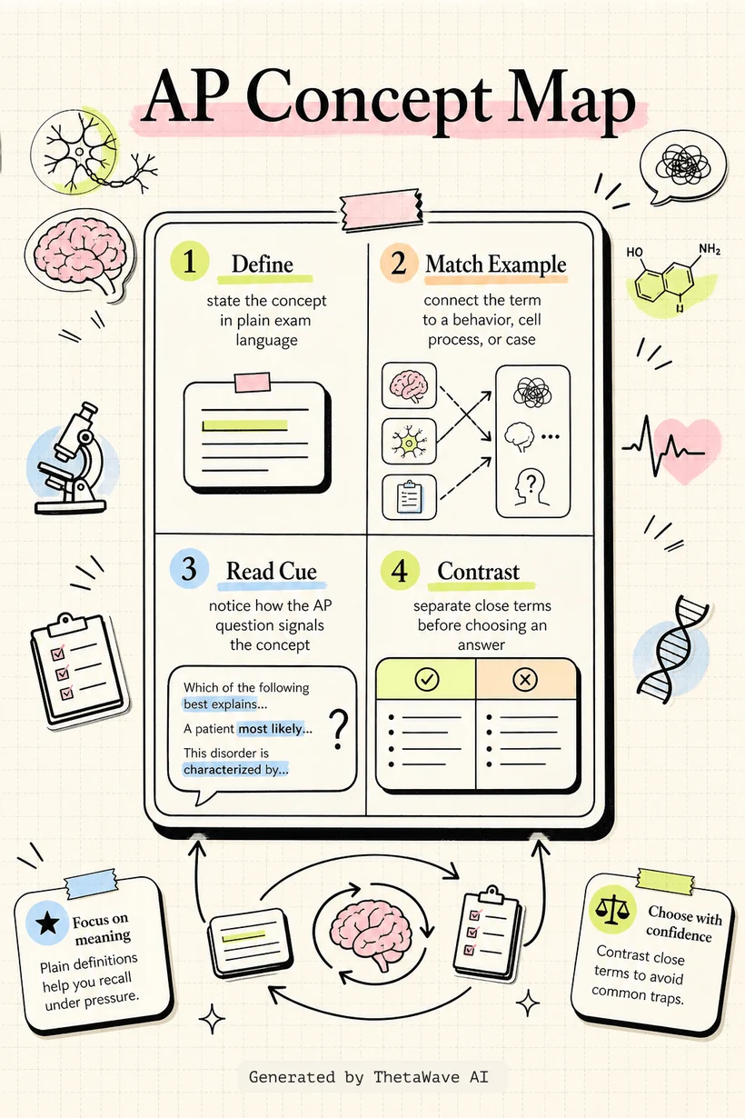 Infographie de Psychological Disorders Summary (AP Psychology Review Unit 5 Topic 4)