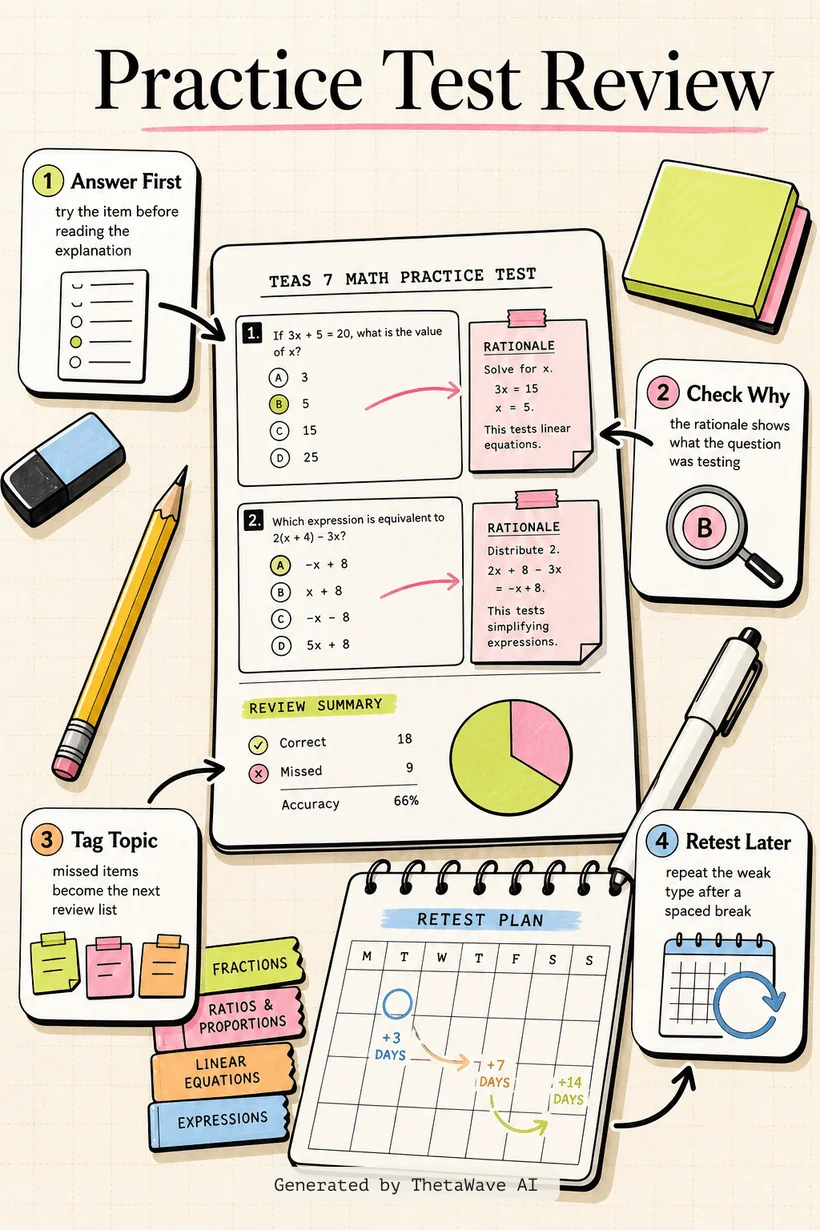 Infographic for TEAS 7 Math Practice Test | Every Answer Explained